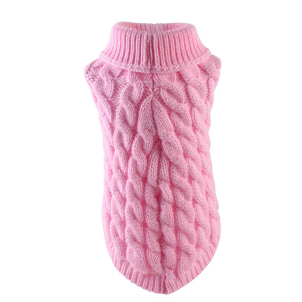 Xuniizn Dog Sweater for Small Medium Dogs, Warm Comfortable Winter Pet Clothes, Cute Knitted Sleeveless Pet Sweaters for Puppies, Cats, Dog Apparel & Accessories L Pink.