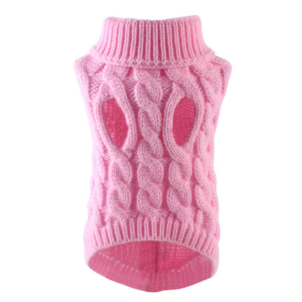 Xuniizn Dog Sweater for Small Medium Dogs, Warm Comfortable Winter Pet Clothes, Cute Knitted Sleeveless Pet Sweaters for Puppies, Cats, Dog Apparel & Accessories L Pink.