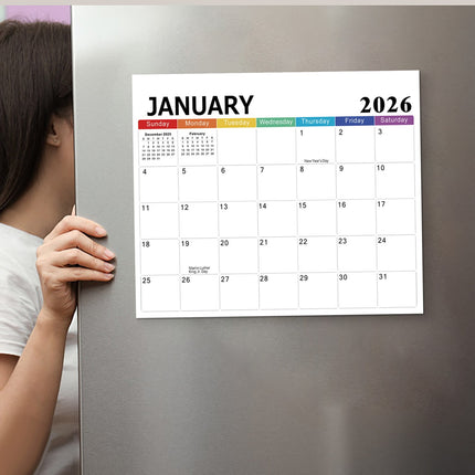Tyidzon Magnetic Calendar for Refrigerator 2026-2027, 12x10" 18 Month Runs Monthly Fridge Calendar Magnet from Jan 2026 to Jun 2027 for Home School Office A.