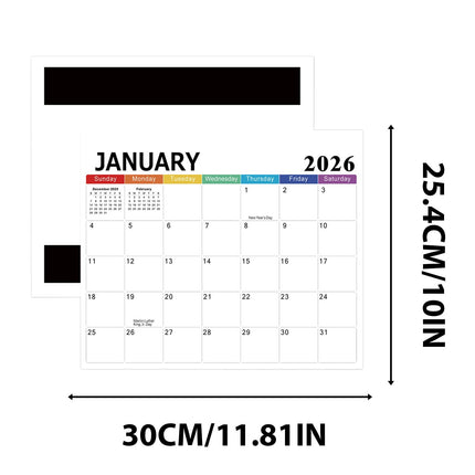 Tyidzon Magnetic Calendar for Refrigerator 2026-2027, 12x10" 18 Month Runs Monthly Fridge Calendar Magnet from Jan 2026 to Jun 2027 for Home School Office A.