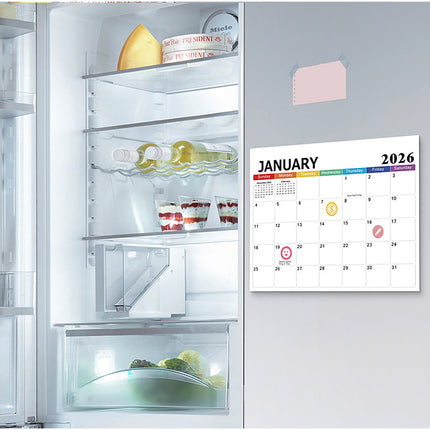 Tyidzon Magnetic Calendar for Refrigerator 2026-2027, 12x10" 18 Month Runs Monthly Fridge Calendar Magnet from Jan 2026 to Jun 2027 for Home School Office A.