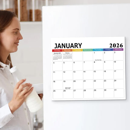Tyidzon Magnetic Calendar for Refrigerator 2026-2027, 12x10" 18 Month Runs Monthly Fridge Calendar Magnet from Jan 2026 to Jun 2027 for Home School Office A.