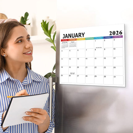 Tyidzon Magnetic Calendar for Refrigerator 2026-2027, 12x10" 18 Month Runs Monthly Fridge Calendar Magnet from Jan 2026 to Jun 2027 for Home School Office A.