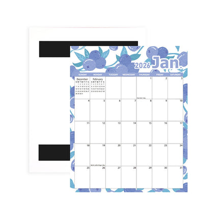 Tyidzon Magnetic Calendar for Refrigerator 2026-2027, 12x10" 18 Month Runs Monthly Fridge Calendar Magnet from Jan 2026 to Jun 2027 for Home School Office Blueberry.