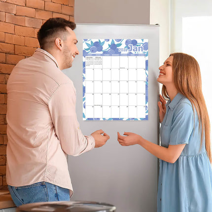 Tyidzon Magnetic Calendar for Refrigerator 2026-2027, 12x10" 18 Month Runs Monthly Fridge Calendar Magnet from Jan 2026 to Jun 2027 for Home School Office Blueberry.