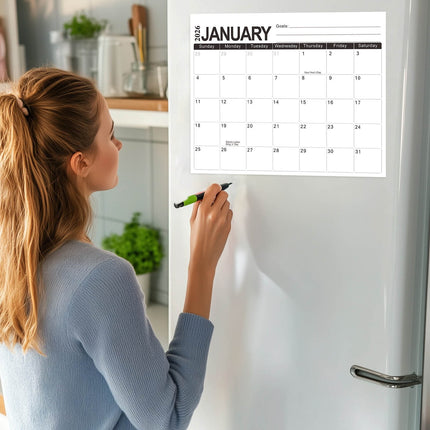 Tyidzon Magnetic Calendar for Refrigerator 2026-2027, 12x10" 18 Month Runs Monthly Fridge Calendar Magnet from Jan 2026 to Jun 2027 for Home School Office C.