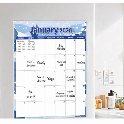 Tyidzon Magnetic Calendar for Refrigerator 2026-2027, 12x10" 18 Month Runs Monthly Fridge Calendar Magnet from Jan 2026 to Jun 2027 for Home School Office Snow.