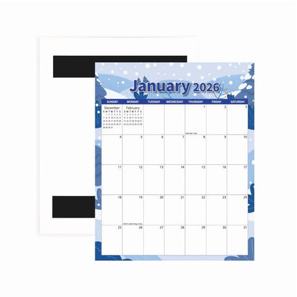 Tyidzon Magnetic Calendar for Refrigerator 2026-2027, 12x10" 18 Month Runs Monthly Fridge Calendar Magnet from Jan 2026 to Jun 2027 for Home School Office Snow.