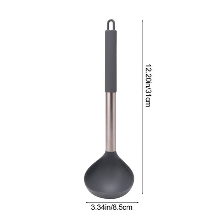 Tyidzon Kitchen Soup Ladle, Heat Resistant Silicone Ladle Lightweight Non Stick Kitchen Tools Spoons for Cooking, Stirring, Serving Soups(Red, 12") Gray.