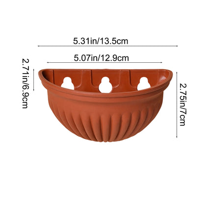 Tyidzon Semi-Circular Hanging Planters for Indoor Outdoor Plants, Wall Mount Flower Pot Holder Hanger for Indoor and Outdoor Use Brown.