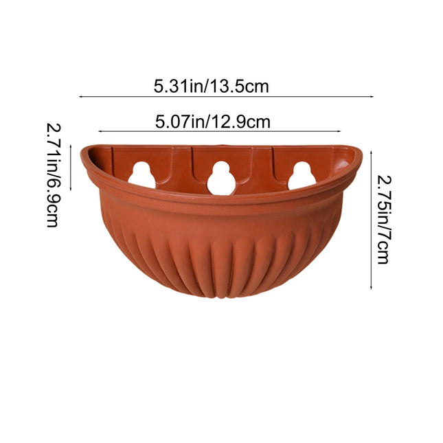 Tyidzon Semi-Circular Hanging Planters for Indoor Outdoor Plants, Wall Mount Flower Pot Holder Hanger for Indoor and Outdoor Use Brown.