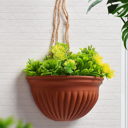 Tyidzon Semi-Circular Hanging Planters for Indoor Outdoor Plants, Wall Mount Flower Pot Holder Hanger for Indoor and Outdoor Use Brown.