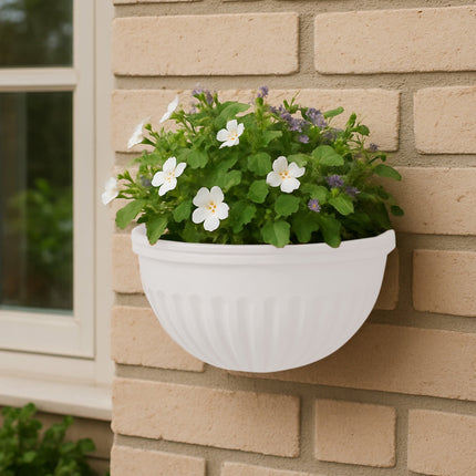 Tyidzon Semi-Circular Hanging Planters for Indoor Outdoor Plants, Wall Mount Flower Pot Holder Hanger for Indoor and Outdoor Use White.