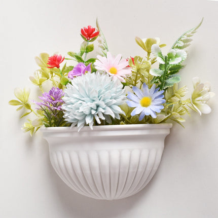 Tyidzon Semi-Circular Hanging Planters for Indoor Outdoor Plants, Wall Mount Flower Pot Holder Hanger for Indoor and Outdoor Use White.