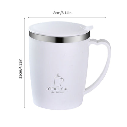 Insulated Coffee Mug with Handle & Lid - 17oz Stainless Steel Travel Tumbler, Double Wall Vacuum (Black) by PALIFEUR 20_【Couple Set】 Matching Pair Coffee Mug Set.