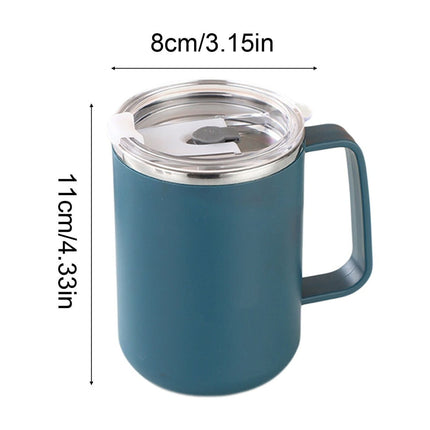Insulated Coffee Mug with Handle & Lid - 17oz Stainless Steel Travel Tumbler, Double Wall Vacuum (Black) by PALIFEUR 22_【Special Savings】 Enjoy Reduced Pricing for a Limited Time!.