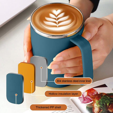 Insulated Coffee Mug with Handle & Lid - 17oz Stainless Steel Travel Tumbler, Double Wall Vacuum (Black) by PALIFEUR 22_【Special Savings】 Enjoy Reduced Pricing for a Limited Time!.