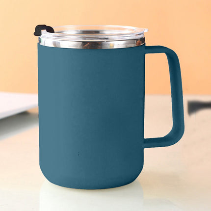 Insulated Coffee Mug with Handle & Lid - 17oz Stainless Steel Travel Tumbler, Double Wall Vacuum (Black) by PALIFEUR 22_【Special Savings】 Enjoy Reduced Pricing for a Limited Time!.