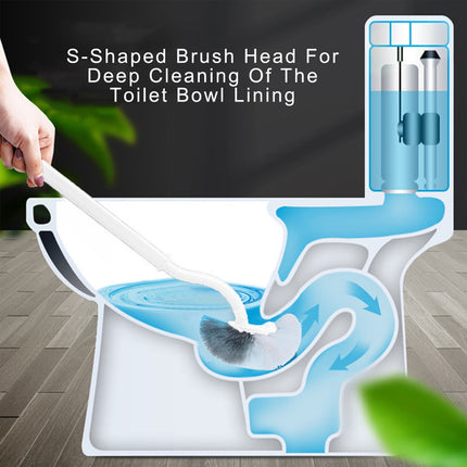 Tyidzon Bathroom Toilet Bowl Brush, Curved Design Toilet Brush for Deep Cleaning Under Rim, Easy Handy Compact Toilet Bowl Cleaner Brush for Bathroom White.