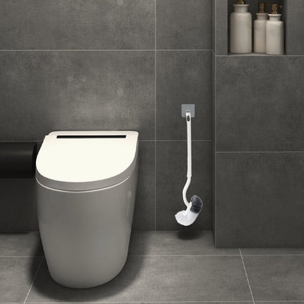 Tyidzon Bathroom Toilet Bowl Brush, Curved Design Toilet Brush for Deep Cleaning Under Rim, Easy Handy Compact Toilet Bowl Cleaner Brush for Bathroom White.