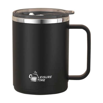 Tyidzon Insulated Coffee Mug, 20oz Stainless Steel Tumbler with Slider Lid Travel Coffee Cups with Handle for Camping Office Home, Blue Black.