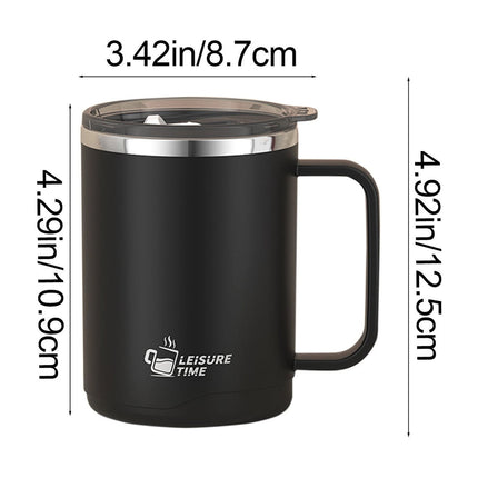 Tyidzon Insulated Coffee Mug, 20oz Stainless Steel Tumbler with Slider Lid Travel Coffee Cups with Handle for Camping Office Home, Blue Black.