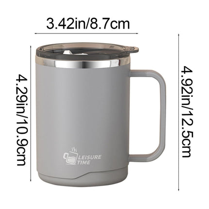 Tyidzon Insulated Coffee Mug, 20oz Stainless Steel Tumbler with Slider Lid Travel Coffee Cups with Handle for Camping Office Home, Blue Gray.