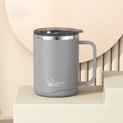 Tyidzon Insulated Coffee Mug, 20oz Stainless Steel Tumbler with Slider Lid Travel Coffee Cups with Handle for Camping Office Home, Blue Gray.