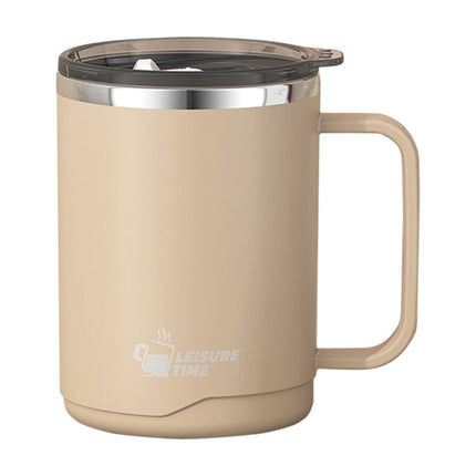 Tyidzon Insulated Coffee Mug, 20oz Stainless Steel Tumbler with Slider Lid Travel Coffee Cups with Handle for Camping Office Home, Blue Khaki.