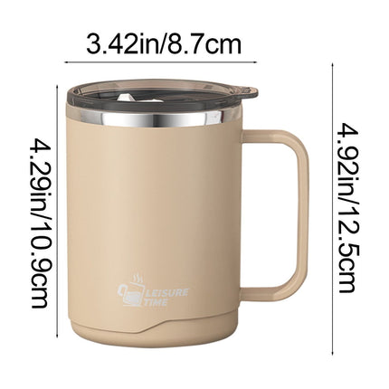 Tyidzon Insulated Coffee Mug, 20oz Stainless Steel Tumbler with Slider Lid Travel Coffee Cups with Handle for Camping Office Home, Blue Khaki.