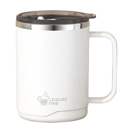 Tyidzon Insulated Coffee Mug, 20oz Stainless Steel Tumbler with Slider Lid Travel Coffee Cups with Handle for Camping Office Home, Blue White.