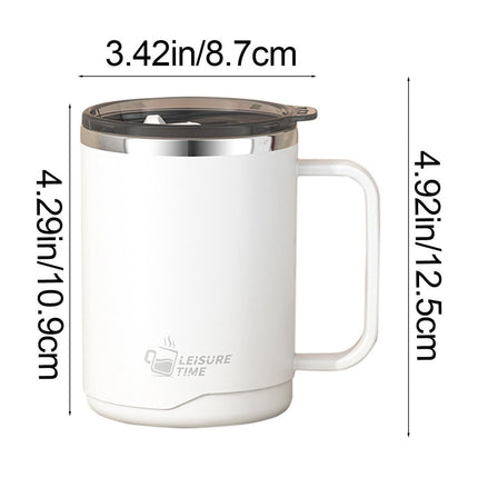 Tyidzon Insulated Coffee Mug, 20oz Stainless Steel Tumbler with Slider Lid Travel Coffee Cups with Handle for Camping Office Home, Blue White.