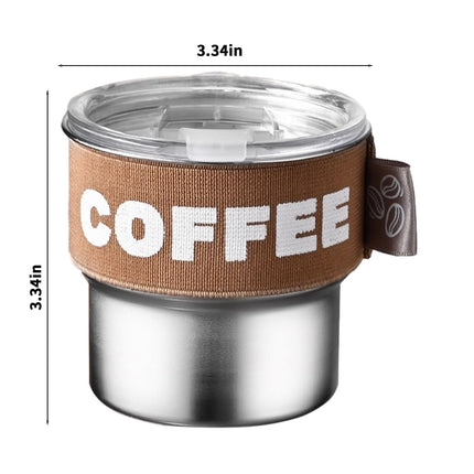 Tyidzon Insulated Coffee Mug, 20oz Stainless Steel Tumbler with Slider Lid Travel Coffee Cups with Handle for Camping Office Home, Blue ZA_#Brown.