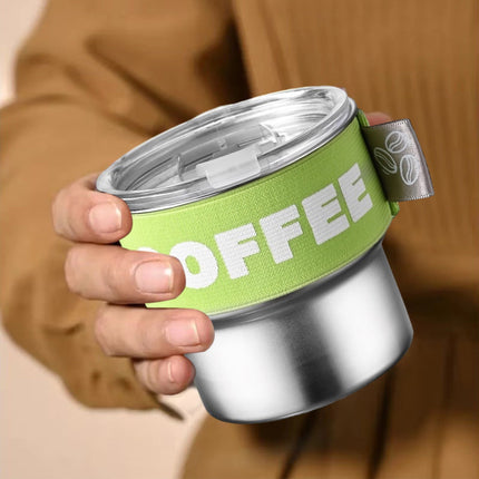Tyidzon Insulated Coffee Mug, 20oz Stainless Steel Tumbler with Slider Lid Travel Coffee Cups with Handle for Camping Office Home, Blue ZA_#Green.