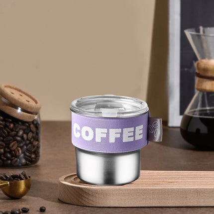 Tyidzon Insulated Coffee Mug, 20oz Stainless Steel Tumbler with Slider Lid Travel Coffee Cups with Handle for Camping Office Home, Blue ZA_#Purple.