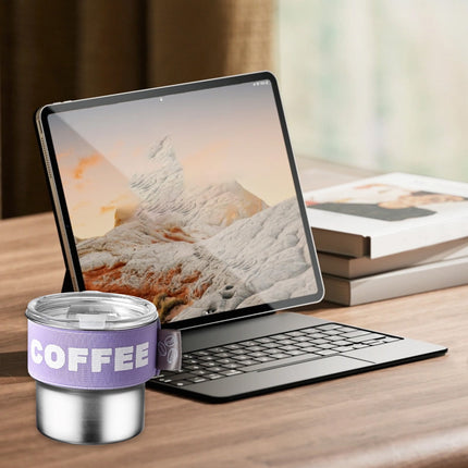 Tyidzon Insulated Coffee Mug, 20oz Stainless Steel Tumbler with Slider Lid Travel Coffee Cups with Handle for Camping Office Home, Blue ZA_#Purple.