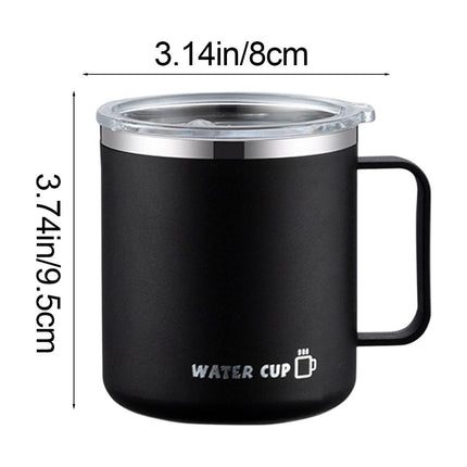 Tyidzon Insulated Coffee Mug, 20oz Stainless Steel Tumbler with Slider Lid Travel Coffee Cups with Handle for Camping Office Home, Blue ZC_#Black.