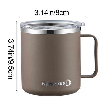 Tyidzon Insulated Coffee Mug, 20oz Stainless Steel Tumbler with Slider Lid Travel Coffee Cups with Handle for Camping Office Home, Blue ZC_#Khaki.