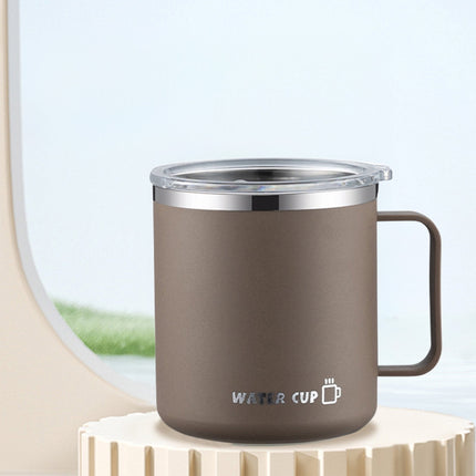 Tyidzon Insulated Coffee Mug, 20oz Stainless Steel Tumbler with Slider Lid Travel Coffee Cups with Handle for Camping Office Home, Blue ZC_#Khaki.