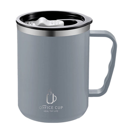 Tyidzon Insulated Coffee Mug, 20oz Stainless Steel Tumbler with Slider Lid Travel Coffee Cups with Handle for Camping Office Home, Blue ZE_#Gray.
