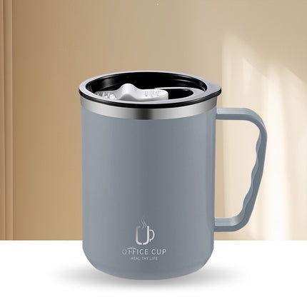 Tyidzon Insulated Coffee Mug, 20oz Stainless Steel Tumbler with Slider Lid Travel Coffee Cups with Handle for Camping Office Home, Blue ZE_#Gray.