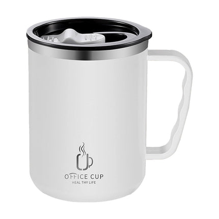 Tyidzon Insulated Coffee Mug, 20oz Stainless Steel Tumbler with Slider Lid Travel Coffee Cups with Handle for Camping Office Home, Blue ZE_#White.