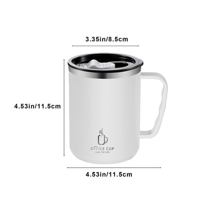 Tyidzon Insulated Coffee Mug, 20oz Stainless Steel Tumbler with Slider Lid Travel Coffee Cups with Handle for Camping Office Home, Blue ZE_#White.