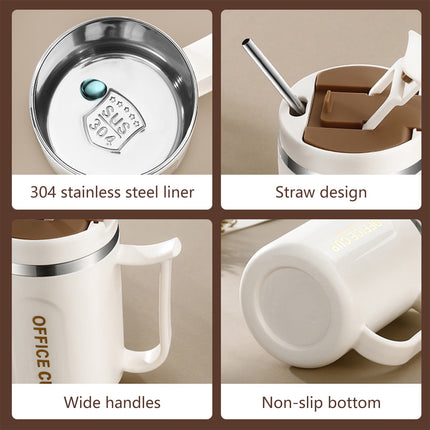 Tyidzon Insulated Coffee Mug, 20oz Stainless Steel Tumbler with Slider Lid Travel Coffee Cups with Handle for Camping Office Home, Blue ZG_#Coffee.