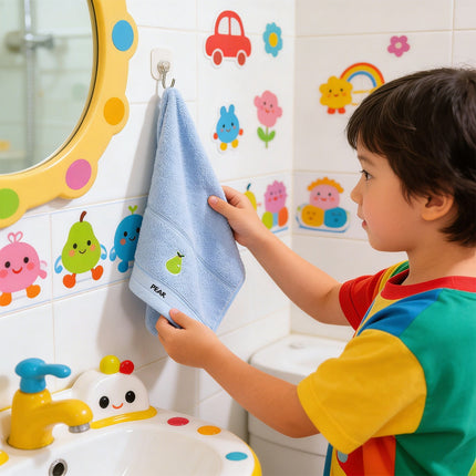Tyidzon Premium Towels for Kids, Cotton Ultra Soft Hand Towels for Bathroom, Small Lightweight Face Towels for Children Bath(Blue, 10x20") Blue.