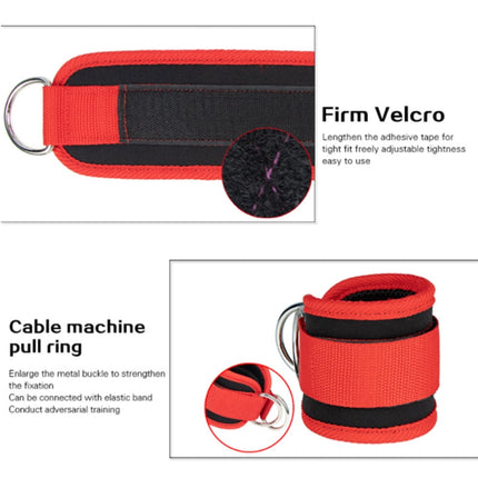Billbianc Adjustable Polyester Ankle Straps for Cable Machine Kickbacks (2 Pack) Red.