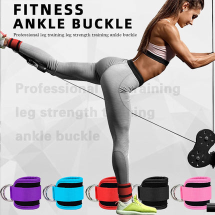 Billbianc Adjustable Polyester Ankle Straps for Cable Machine Kickbacks (2 Pack) purple.