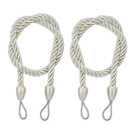 LSLJS Curtain Tiebacks Clearance Under $5! Curtain Holdbacks, 2PCS Curtain Tie Backs for Curtains, Ropes Tie Backs for Curtain Cord Buckle Tiebacks Tie Backs Beige.