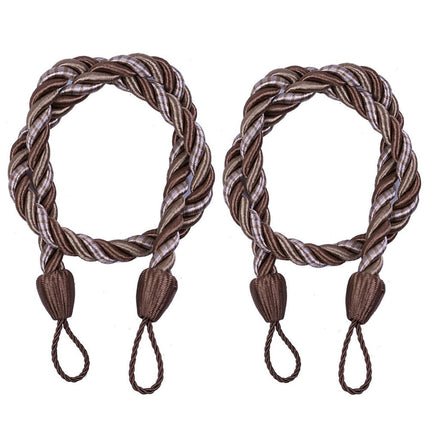 LSLJS Curtain Tiebacks Clearance Under $5! Curtain Holdbacks, 2PCS Curtain Tie Backs for Curtains, Ropes Tie Backs for Curtain Cord Buckle Tiebacks Tie Backs Beige Coffee.