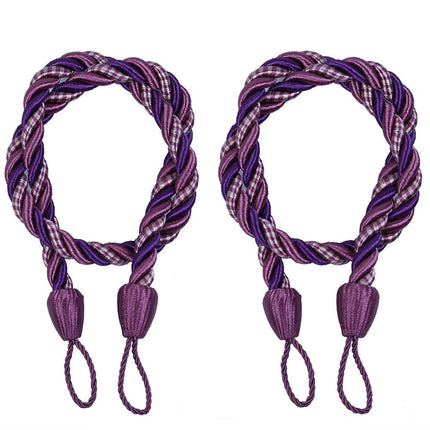 LSLJS Curtain Tiebacks Clearance Under $5! Curtain Holdbacks, 2PCS Curtain Tie Backs for Curtains, Ropes Tie Backs for Curtain Cord Buckle Tiebacks Tie Backs Beige Purple.